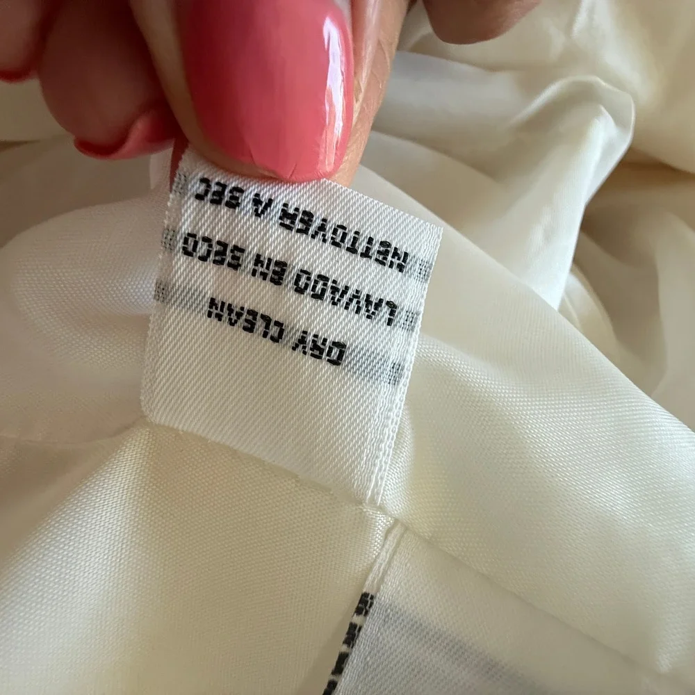Christian Dior Vintage Wool Suit sz 16 Cream Double Breast Gold Crest Buttons
